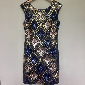 Nicole Miller Sequin Sheath Dress - Size 8